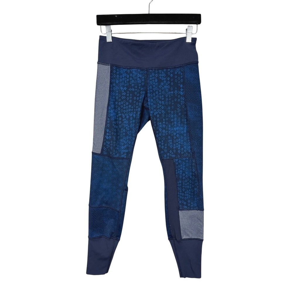 Lululemon Align Patchwork Print Leggings‎ Blue Womens Size 6 High Rise Athletic
